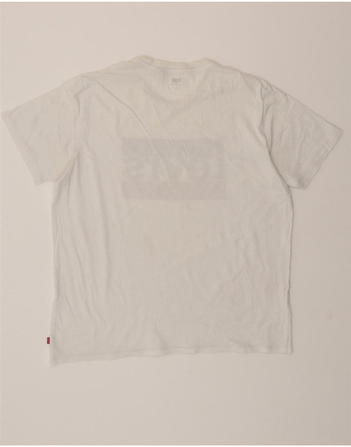 LEVI'S Mens Graphic T-Shirt Top XL White Vintage Levi's and Second-Hand Levi's from Messina Hembry 