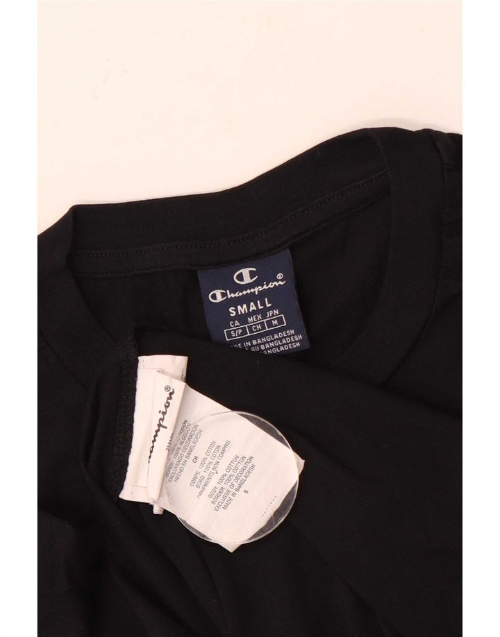 Champion Mens T-Shirt Top Small Black Cotton