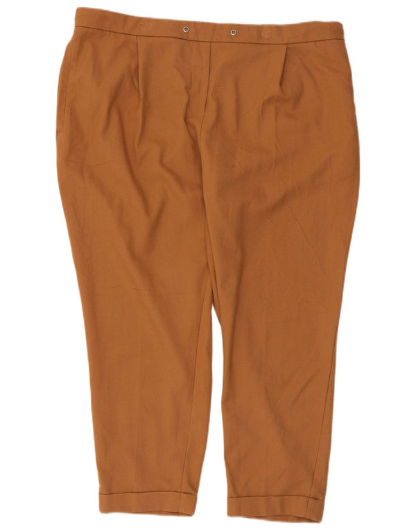 Marks & Spencer Womens Cropped Trousers UK 20 2XL W38 L25 Beige Polyester
