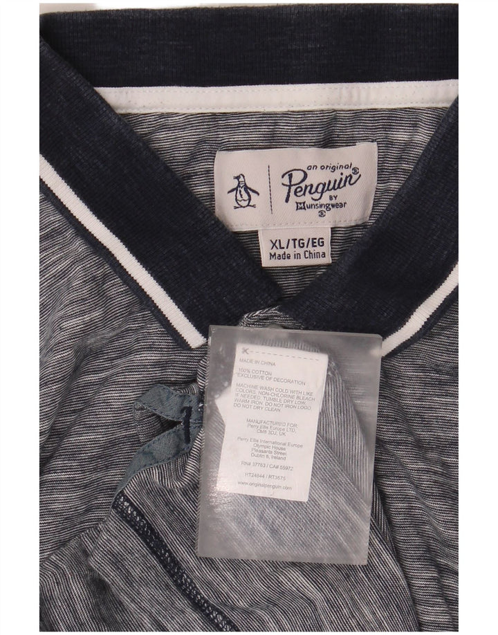 PENGUIN Mens Polo Shirt XL Grey Flecked Cotton