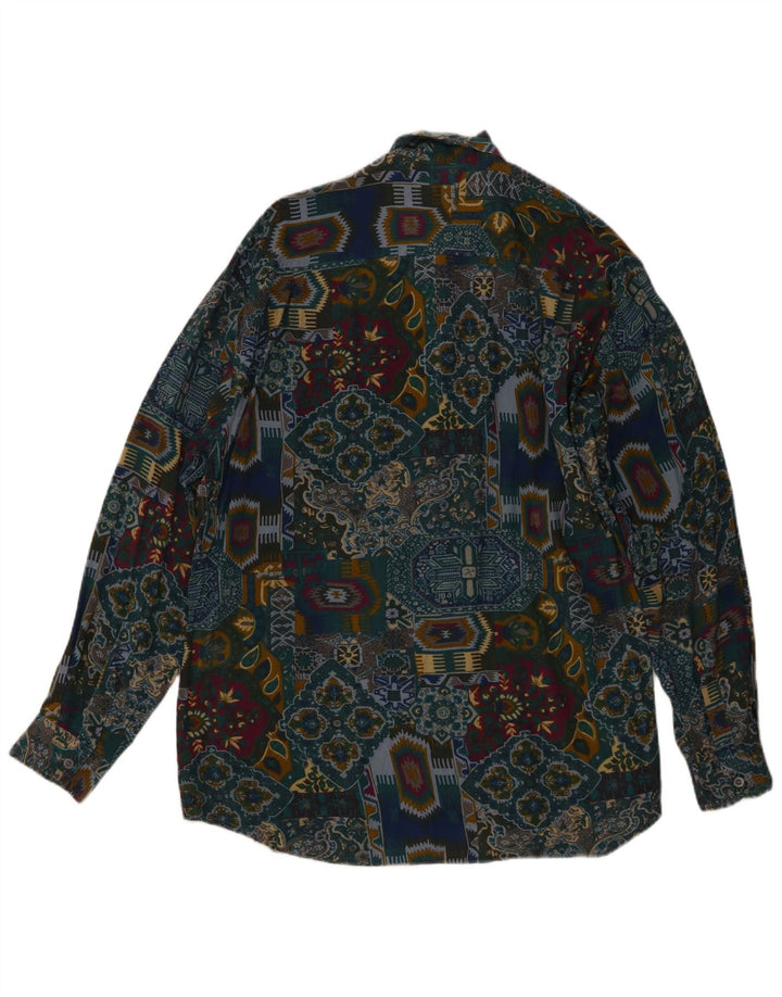 Togo Mens Shirt Large Multicoloured Patchwork Viscose