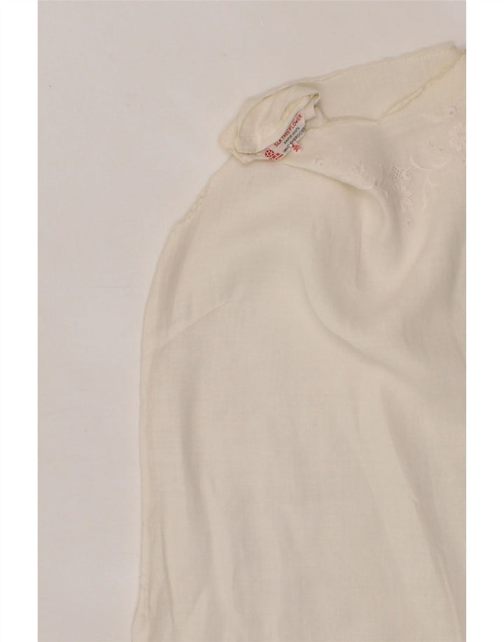 VINTAGE Womens Sleeveless Blouse Top EU 36 Small Off White Floral Vintage Vintage and Second-Hand Vintage from Messina Hembry 