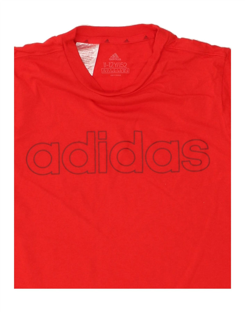 ADIDAS Boys Graphic T-Shirt Top 11-12 Years Red Cotton | Vintage Adidas | Thrift | Second-Hand Adidas | Used Clothing | Messina Hembry 