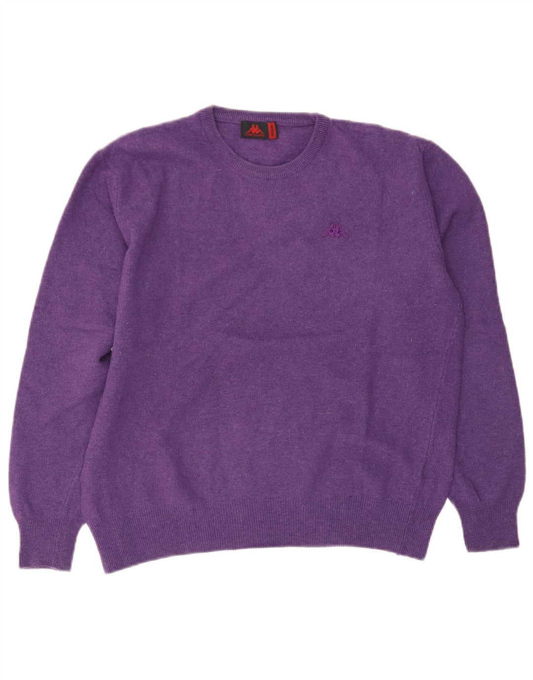 Kappa Womens Crew Neck Jumper Sweater UK 14 Medium Purple Wool