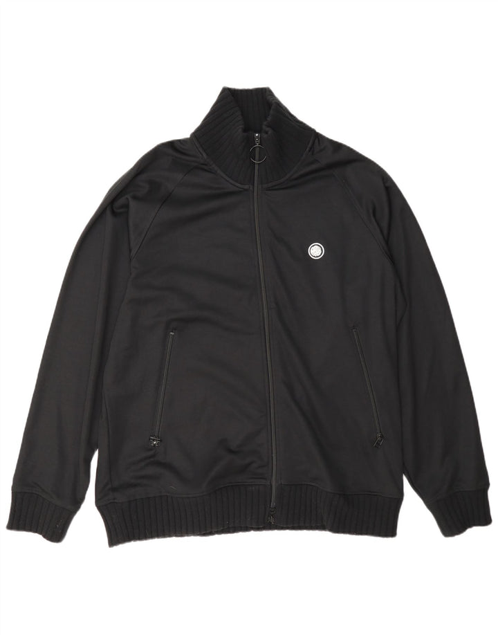 Pretty Green Mens Tracksuit Top Jacket Large Black Polyester