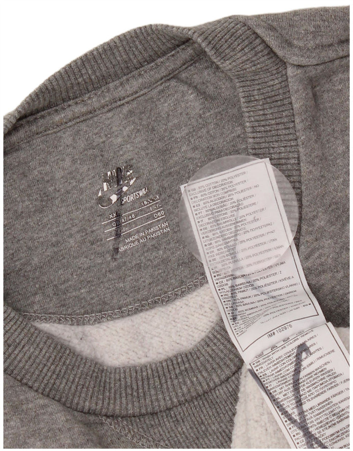 Nike Mens Sweatshirt Jumper 2XL Grey Cotton