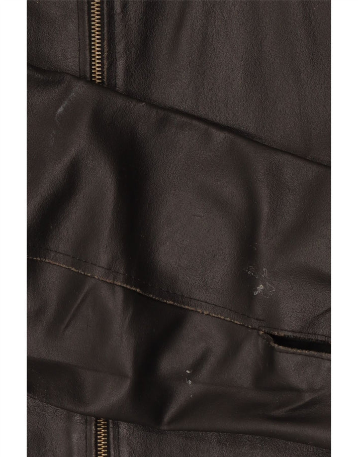 Planet Womens Leather Jacket IT 50 Large Black Leather