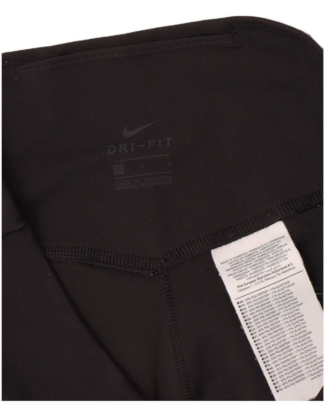NIKE Womens Capri Leggings UK 14 Large  Black Polyester