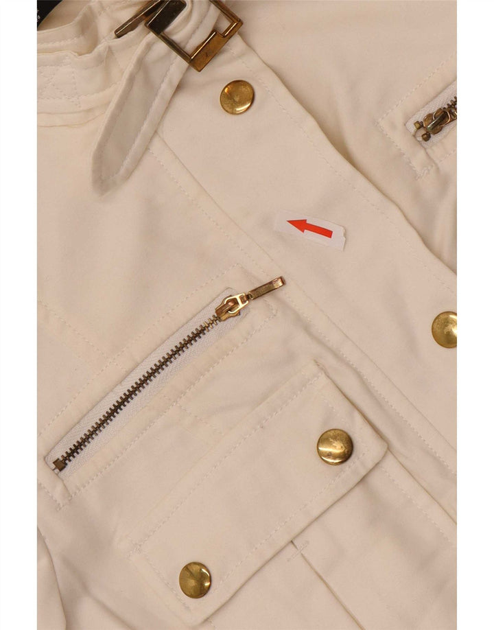 Zara Womens Utility Jacket UK 12 Medium White Cotton