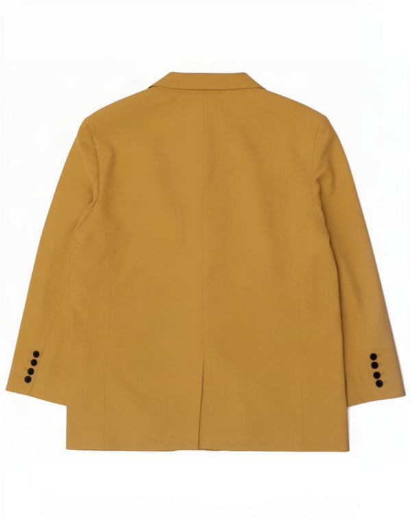 Zara Womens 2 Button Blazer Jacket UK 16 Large Yellow Lyocell