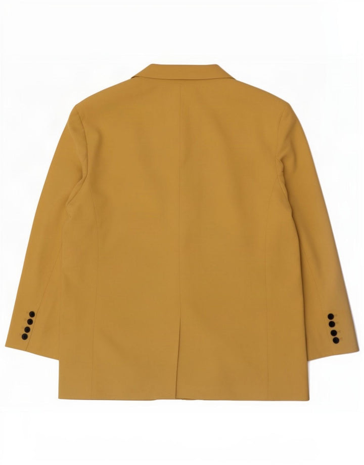 Zara Womens 2 Button Blazer Jacket UK 16 Large Yellow Lyocell