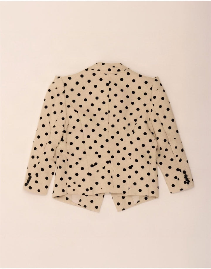 Miss Selfridge Womens Crop 1 Button Blazer Jacket UK 12 Medium Beige