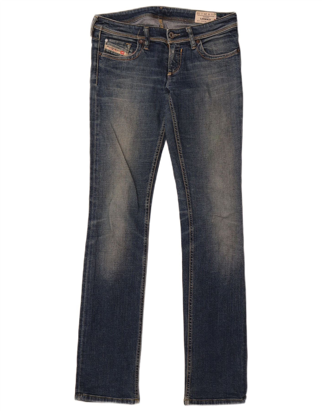 Diesel Womens Lowky Straight Jeans W26 L32 Navy Blue Cotton