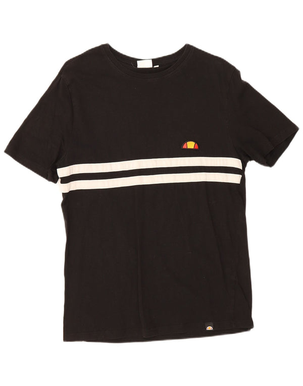 Ellesse Mens Regular Graphic T-Shirt Top Large Black Striped Sports
