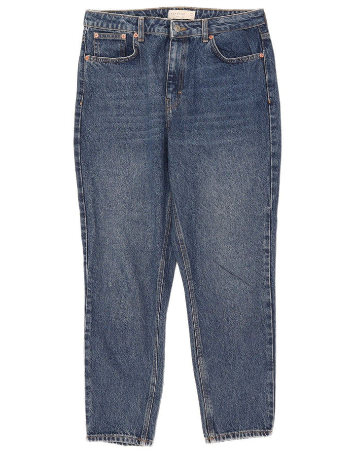 Topshop Womens Mom Tapered Jeans W32 L26 Blue Polyester