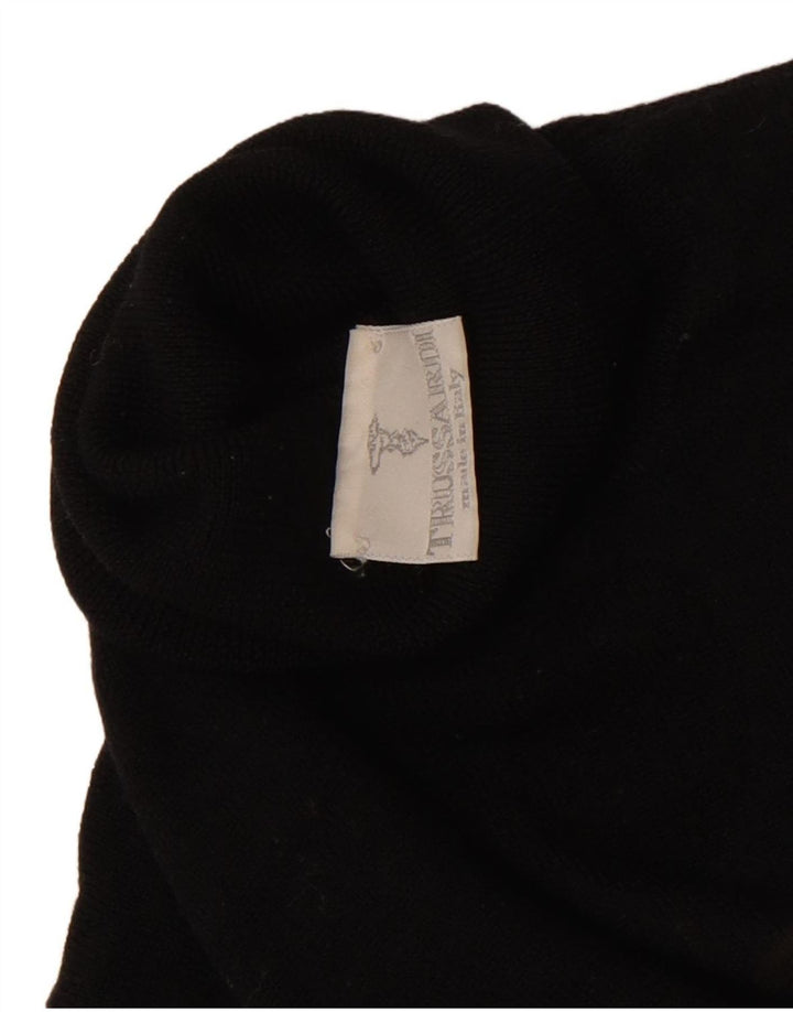 Trussardi Womens Crop Roll Neck Jumper Sweater UK 8 Small Black