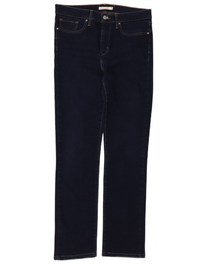 Levi's Womens 314 Shaping Straight Jeans W31 L34 Navy Blue Cotton