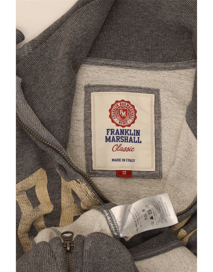 Franklin & Marshall Mens Graphic Tracksuit Top Jacket Small Grey Cotton