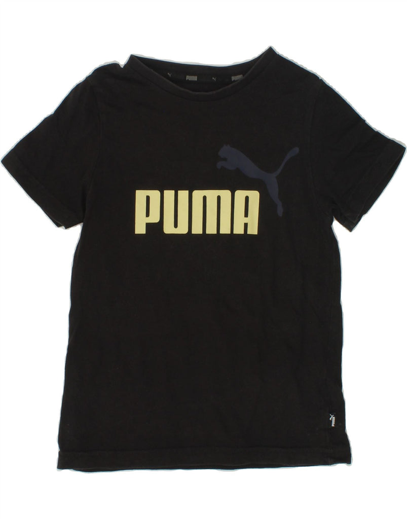 PUMA Boys Graphic T-Shirt Top 7-8 Years Black Cotton | Vintage Puma | Thrift | Second-Hand Puma | Used Clothing | Messina Hembry 