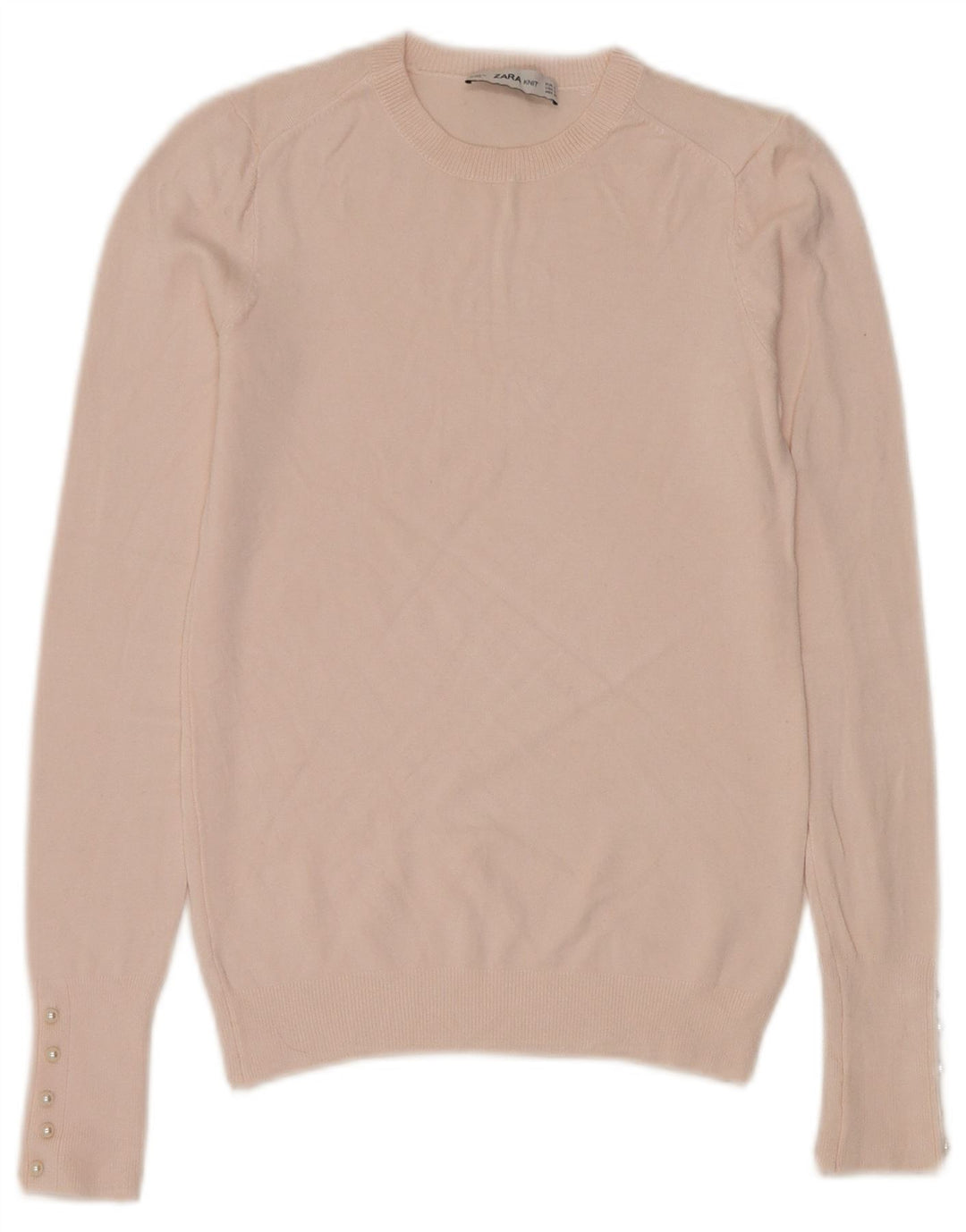 Zara Womens Crew Neck Jumper Sweater UK 8 Small Pink