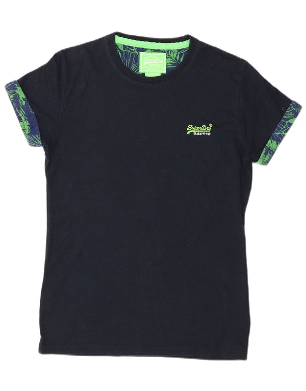 Superdry Mens T-Shirt Top Small Navy Blue Cotton