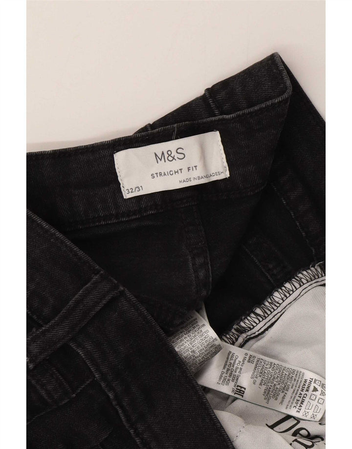 Marks & Spencer Mens Straight Jeans W32 L31 Grey Cotton