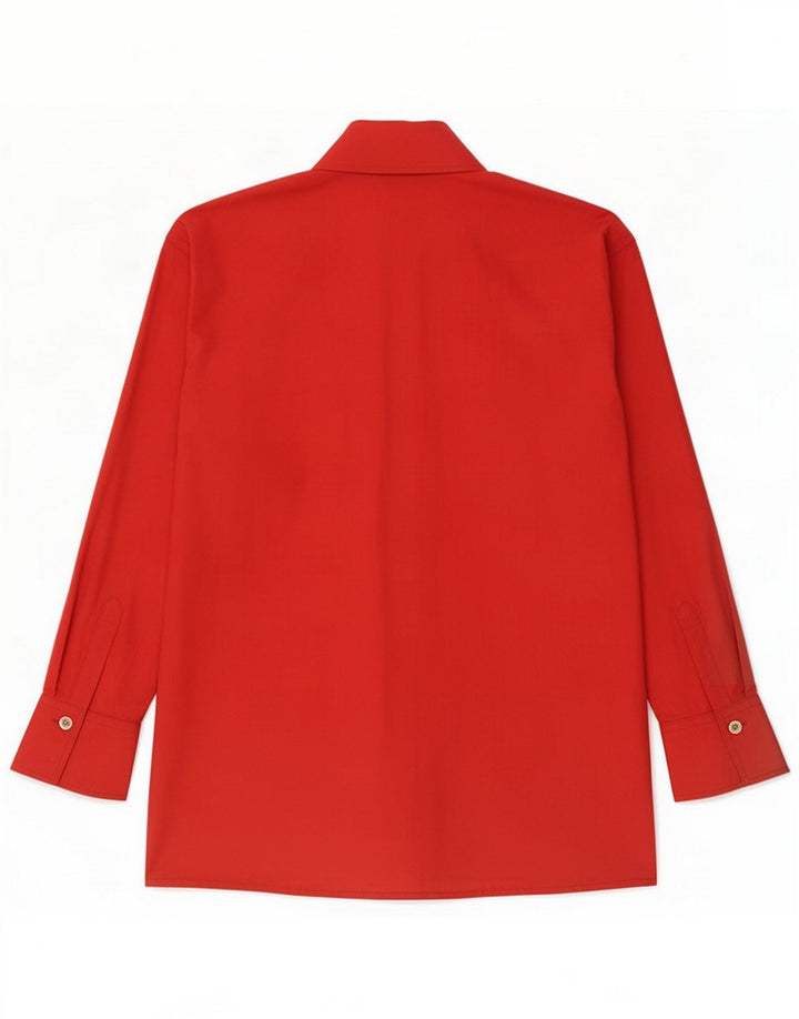 Versace Womens Shirt UK 14 Medium Red Cotton