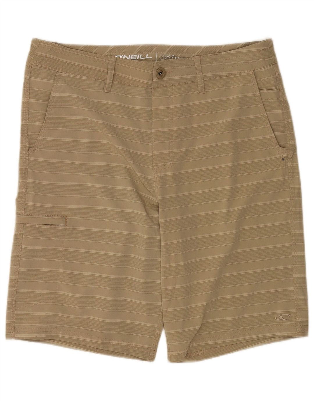 O'Neill Mens Chino Shorts W32 Medium Beige Striped Polyester