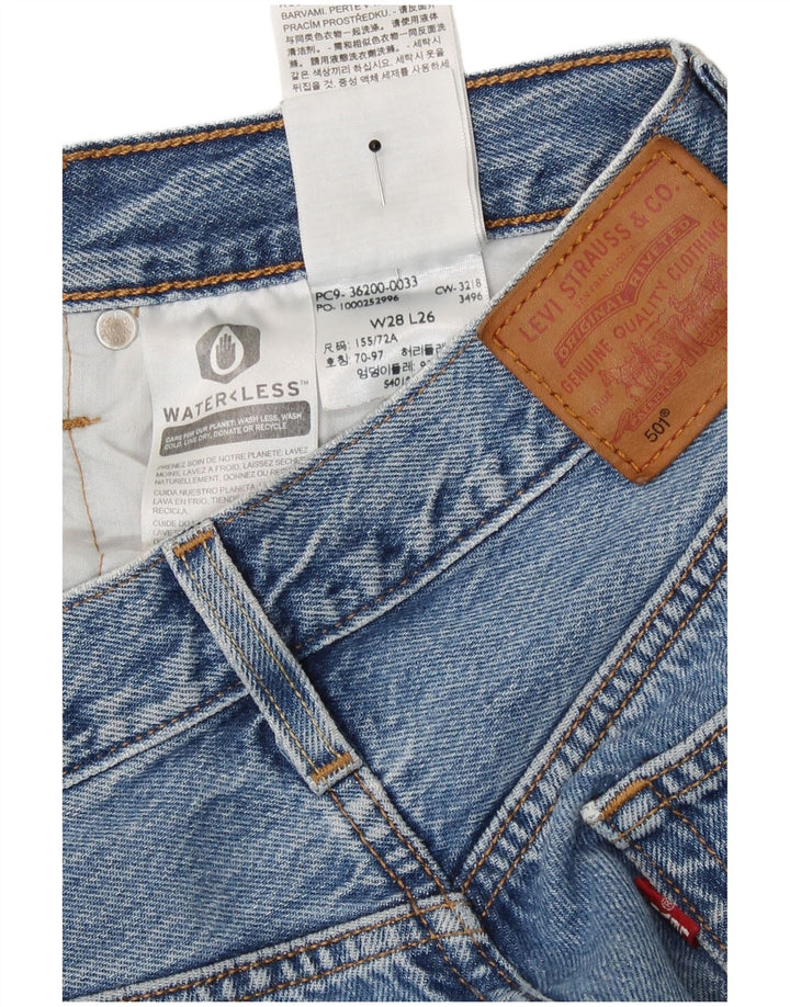 Levi's Womens 501 Straight Jeans W28 L26 Blue Cotton