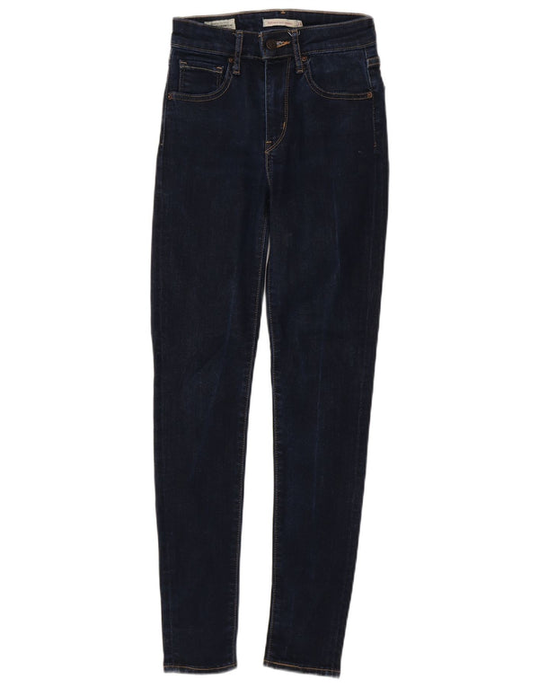 Levi's Womens 721 High Rise Skinny Jeans W24 L28 Navy Blue Lyocell