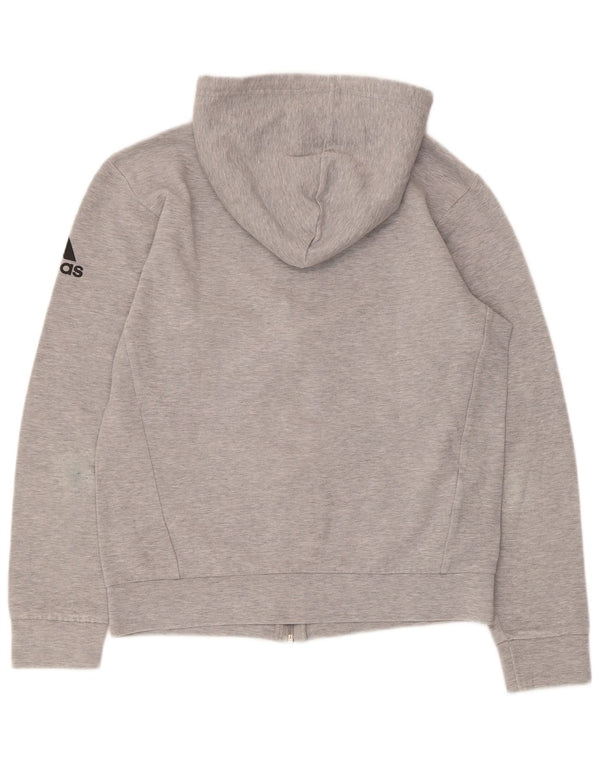 Adidas Mens Zip Hoodie Sweater Small Grey Flecked Cotton
