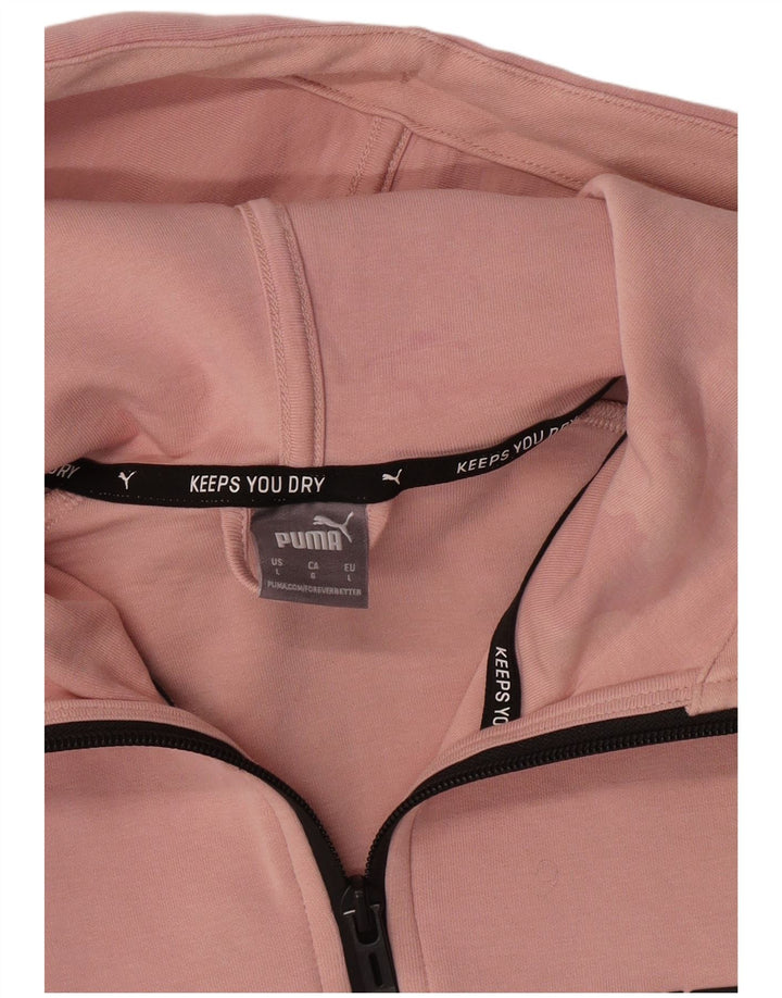 Puma Womens Zip Hoodie Sweater UK 14 Large Pink
