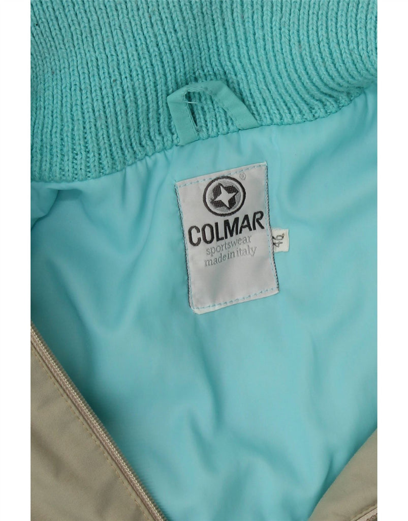 COLMAR Mens Hooded Windbreaker Jacket UK 46 3XL Blue Colourblock Polyamide Vintage Colmar and Second-Hand Colmar from Messina Hembry 