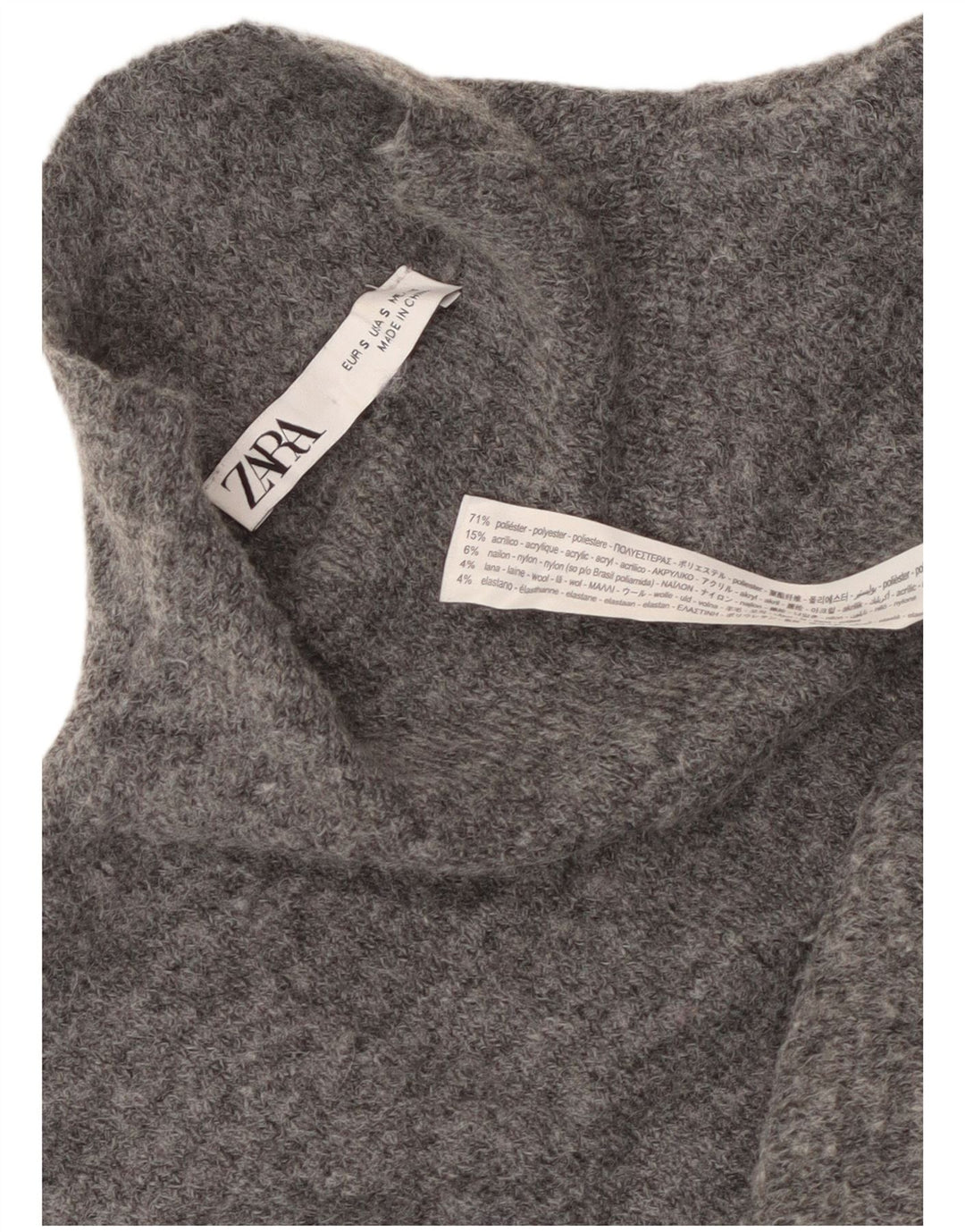 Zara Womens Sleeveless Jumper Dress UK 8 Small Grey Polyester