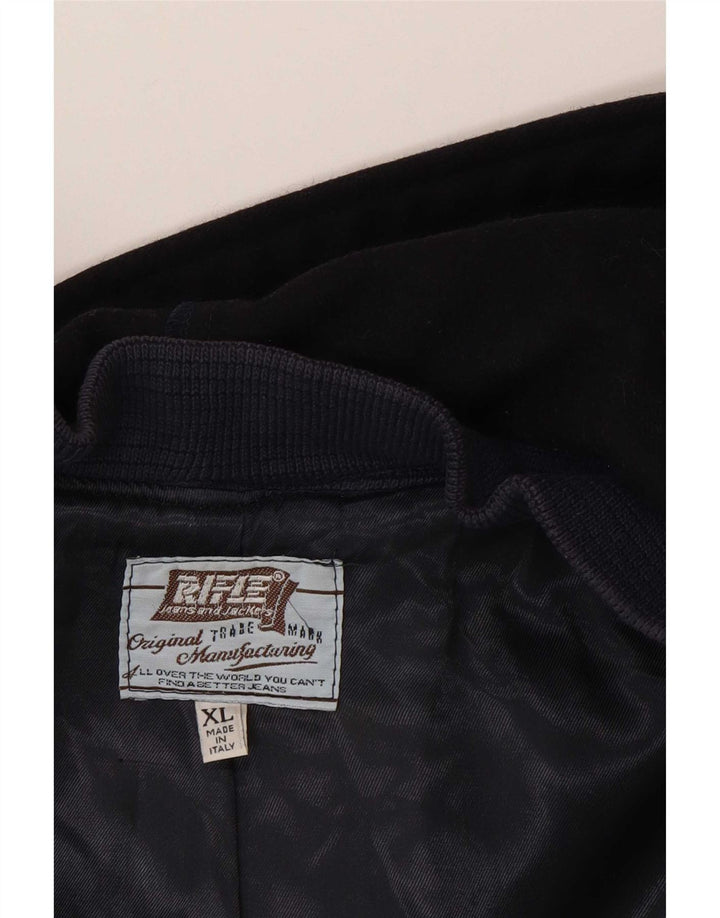 Rifle Mens Hooded Duffle Coat UK 42 XL Navy Blue Wool