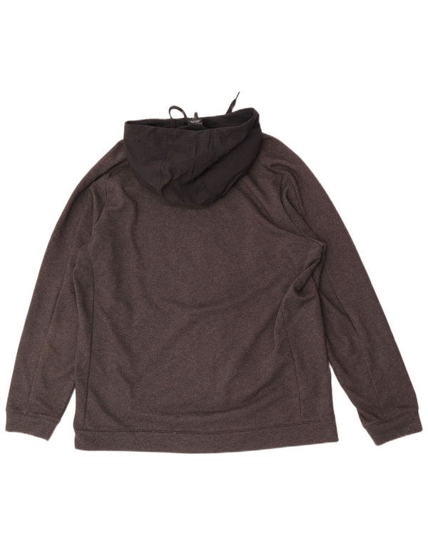 NIKE Mens Dri Fit Standard Fit Zip Hoodie Sweater Large Grey Colourblock
