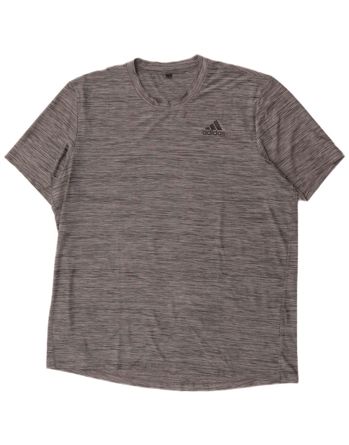 Adidas Mens T-Shirt Top XL Grey Flecked
