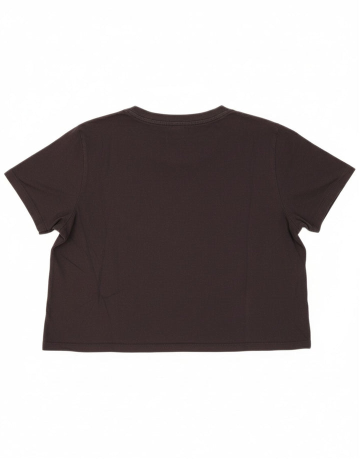 LEVI'S Womens Crop Graphic T-Shirt Top UK 14 Medium Black Cotton
