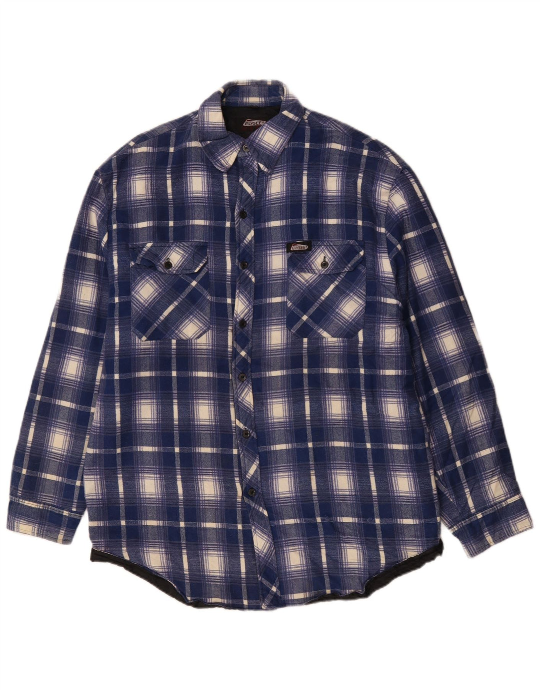 VINTAGE Mens Lumberjack Flannel Shirt 2XL Blue Check Cotton