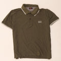 Avirex Mens Polo Shirt Large Khaki Striped Cotton