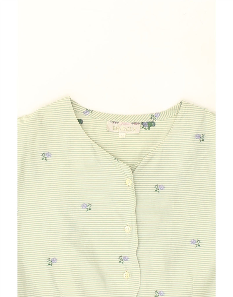 DIANA BENTALLS Womens Short Sleeve Shirt Blouse UK 14 Medium Green Floral | Vintage Diana Bentalls | Thrift | Second-Hand Diana Bentalls | Used Clothing | Messina Hembry 