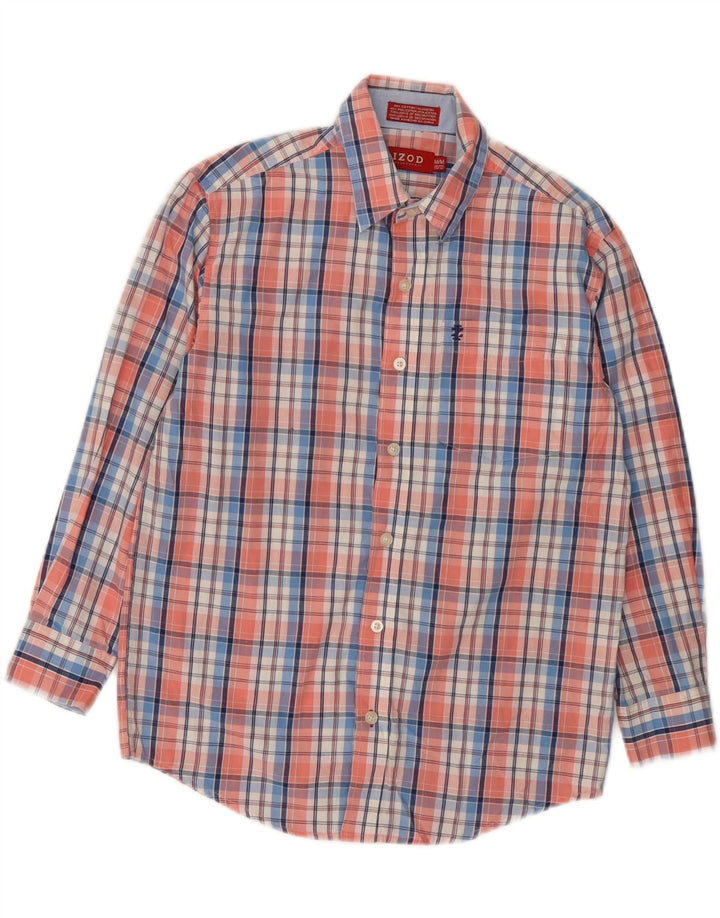 Izod Boys Shirt 10-11 Years Medium Multicoloured Plaid Cotton