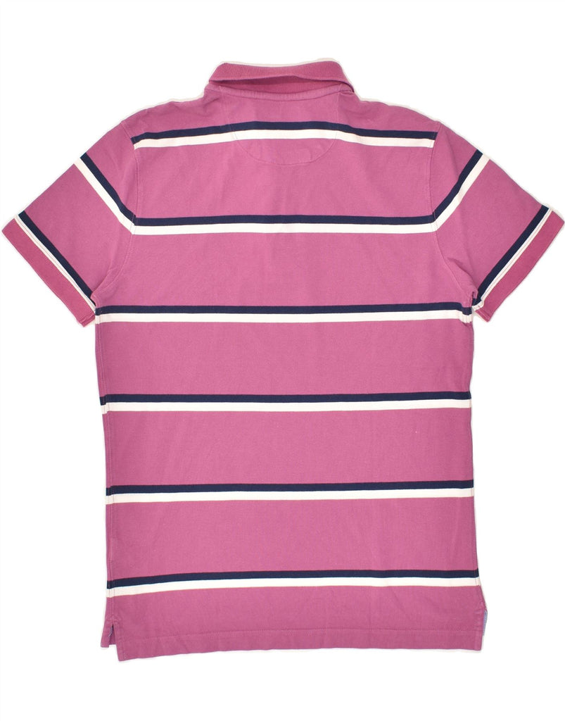 MASSIMO DUTTI Mens Regular Fit Polo Shirt Medium Pink Striped Cotton | Vintage Massimo Dutti | Thrift | Second-Hand Massimo Dutti | Used Clothing | Messina Hembry 