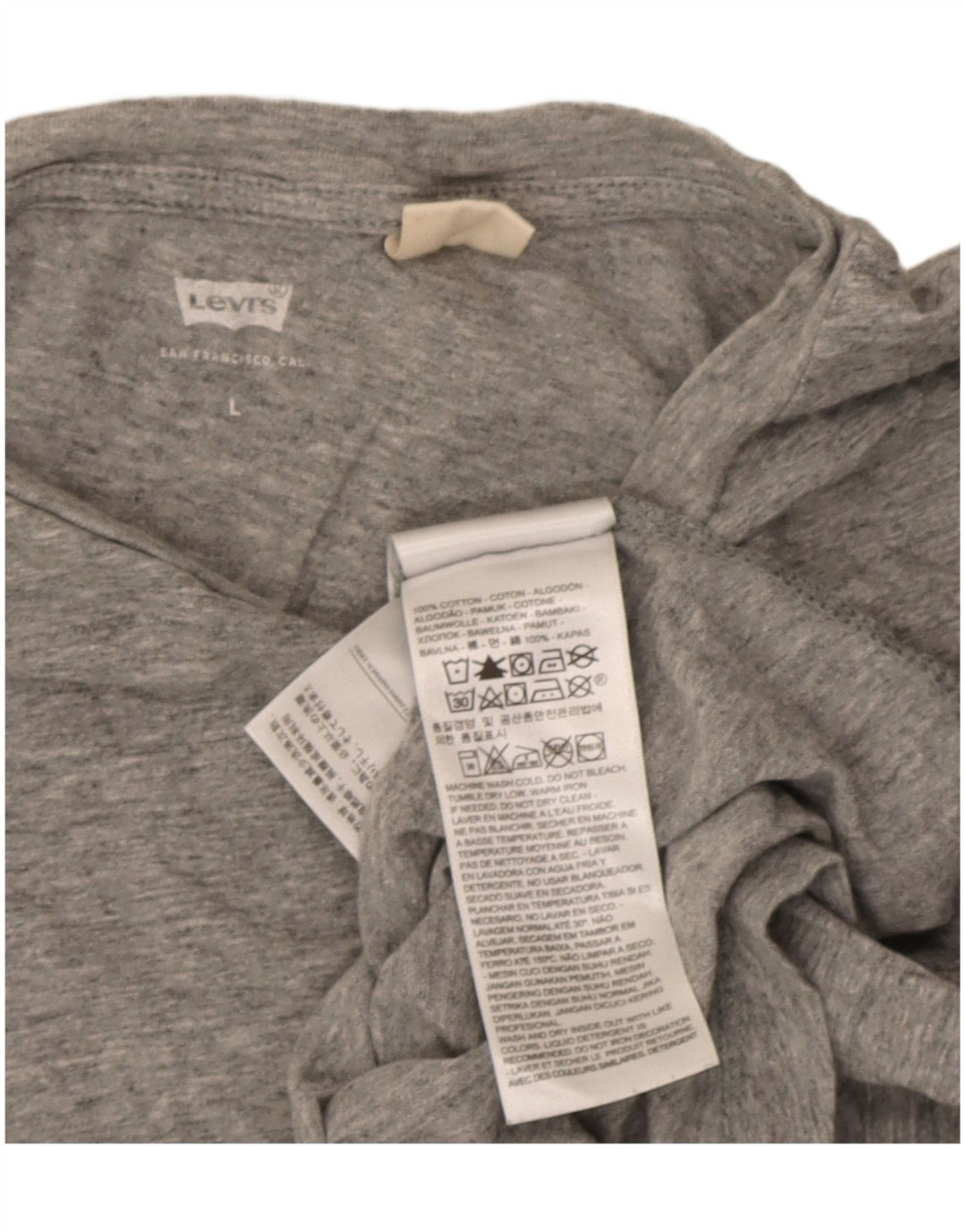 Levi's Mens Graphic T-Shirt Top Large Grey Flecked Cotton
