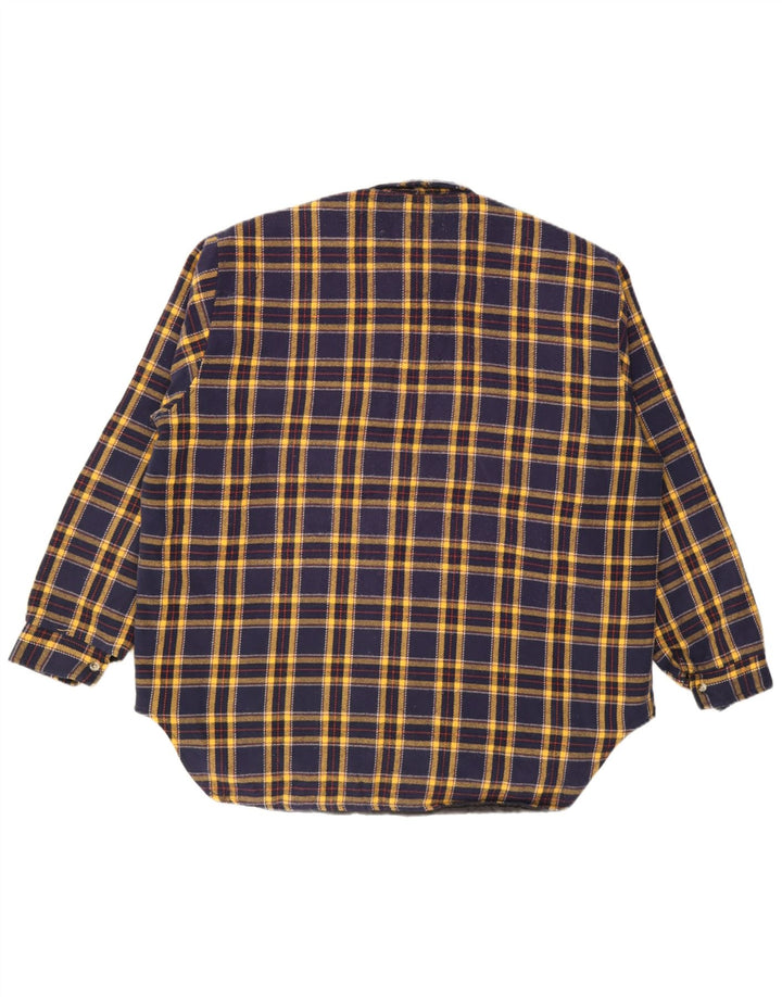 Brugi Mens Lumberjack Flannel Shirt Large Navy Blue Check Acrylic