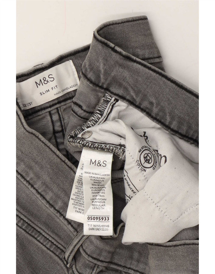 Marks & Spencer Womens Slim Jeans W32 L31 Grey Cotton