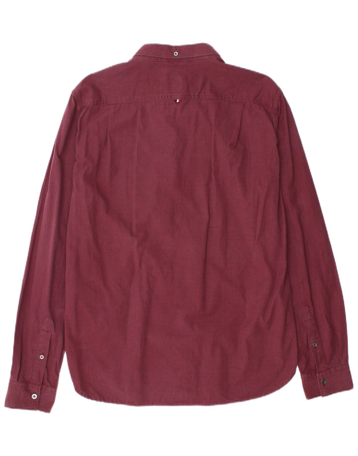 Superdry Mens Extra Slim Fit Shirt XL Burgundy Cotton