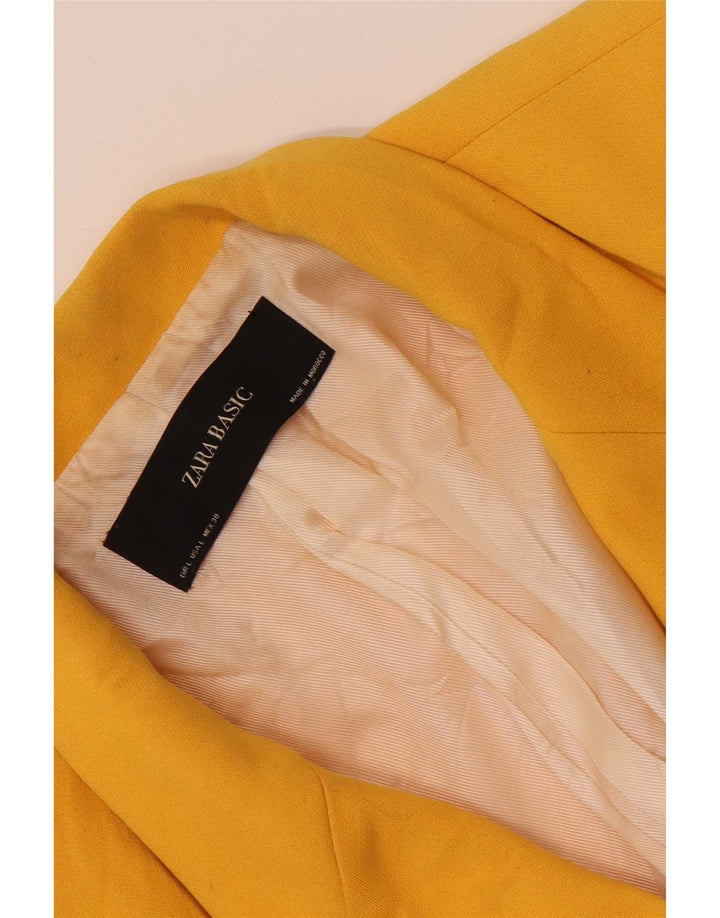 Zara Womens Double Breasted Blazer Jacket UK 14 Large Yellow