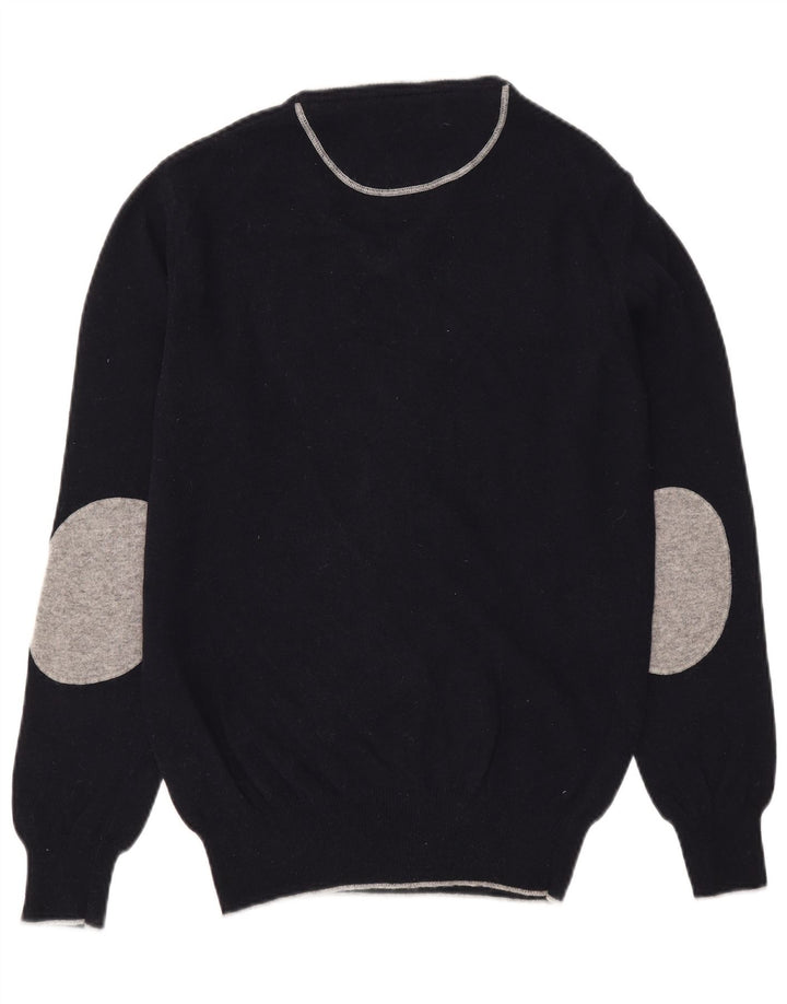 Henri Lloyd Mens V-Neck Jumper Sweater Medium Black Wool