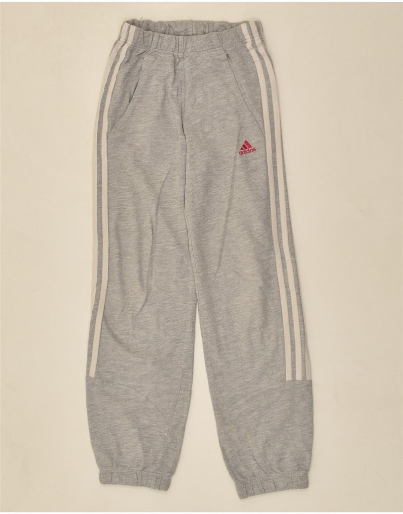 ADIDAS Girls Tracksuit Trousers Joggers 9-10 Years Grey Cotton | Vintage Adidas | Thrift | Second-Hand Adidas | Used Clothing | Messina Hembry 